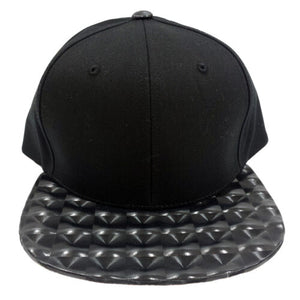 Hologram Design Brim Two Tone Color Plain Snapback Hat Cap (Black)