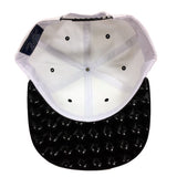 Hologram Design Brim Two Tone Color Plain Snapback Hat Cap (White/Black)