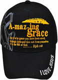 Amazing Grace Christian Baseball Hat Cap (Black)