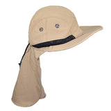 Men/Women Wide Brim Summer Hat With Neck Flap (Khaki)
