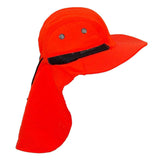Men/Women Wide Brim Summer Hat With Neck Flap (Orange)
