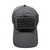 US Flag Detachable Patch Micro Soft Mesh Baseball Hat Cap (Charcoal)