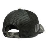 US Flag Detachable Patch Micro Soft Mesh Baseball Hat Cap (Grey Camouflage)