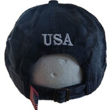 US Flag Vintage Distressed Pigment Baseball Hat Cap (Navy Blue)