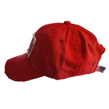 US Flag Vintage Distressed Pigment Baseball Hat Cap (Red)